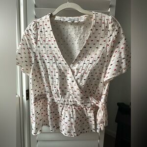 Madewell Appliqué Peplum Top